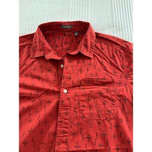 Men's Toad&Co Red Short Sleeve Button Down Shirt - Medium